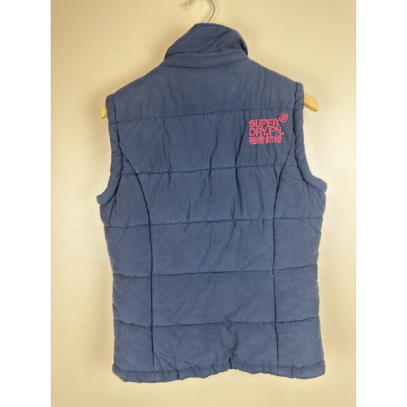 Superdry Blue Padded Gilet Women’s Size S Full Zip Casual Outdoor Vest - Picture 7 of 13